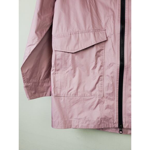 Marmot Womens Medium Pink Raincoat Lightweight Jacket Hood Longer Length - Picture 2 of 12